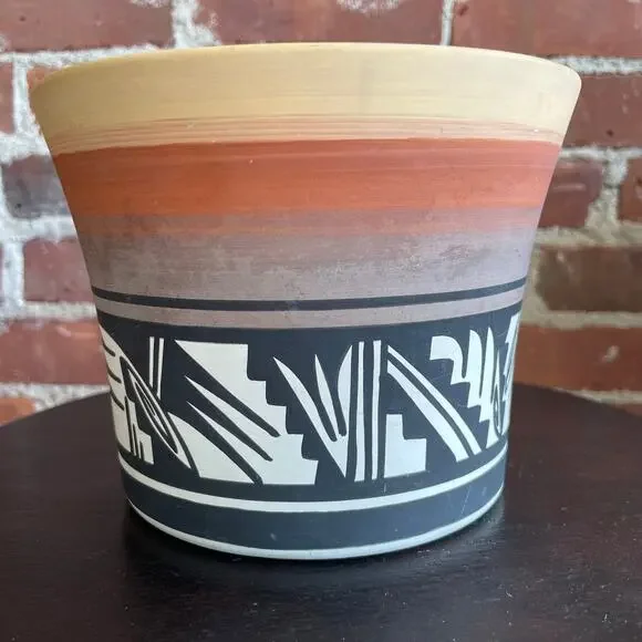 Vintage Mesa Verde Ute Pottery Planter Tsosie Southwest Santa Fe Native - Picture 2 of 6